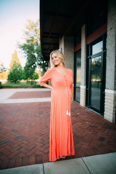 The Majestic dress in Coral
