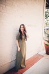The Honey dress in Olive